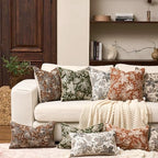 Yangest Flower Pillow Cover 12 x 20 Inches, Nature Chenille Rectangle Throw Pillow Cover Soft Luxury Neutral Accent Couch Pillow Cover for Living Room Bedroom, Rust - color: Rust, size: 20" x 12" (Pack of 1)