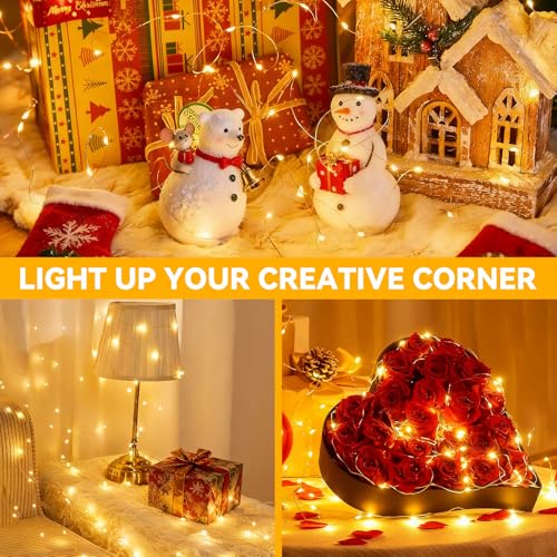 Twinkle Fairy Lights 8 Modes with Remote and Timer 33ft 100LED USB Plug in String Lights Waterproof String Lights for Bedroom Indoor Wreath Party Wedding Christmas Decoration, Warm White - color: Warm White, size: 1 Pack