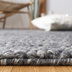 SAFAVIEH Natura Collection Runner Rug - 2'3" x 8', Dark Grey, Handmade Wool Blend, Textured Design, Ideal for Hallway, Bedroom, Foyer (NAT620H) - color: Dark Grey, size: 2'3" x 8' (Runner)