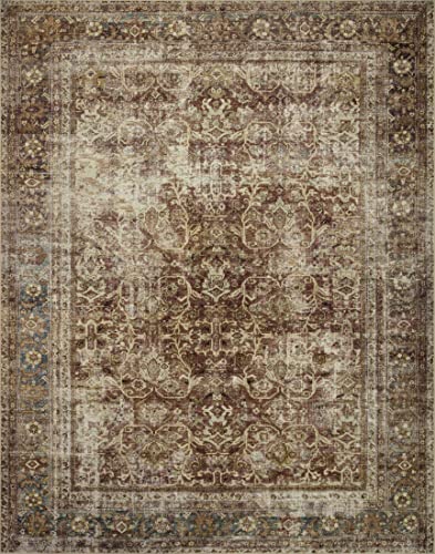 Loloi Magnolia Home by Joanna Gaines Sinclair Collection SIN-01 Rust/Lagoon 2'-3" x 7'-6", .25" Pile Height, Machine Washable, Runner Rug - color: Rust / Lagoon, size: 2'3" x 7'6" (Rectangular)