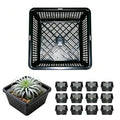 12 Pcs 7 Inch Aquatic Plant Baskets for Hydroponics Water Garden Plant Pots Black Plastic Mesh Basket Square Plastic Mesh Pond Containers for Live Aquarium Plants - style: 7" Square-12 PCS