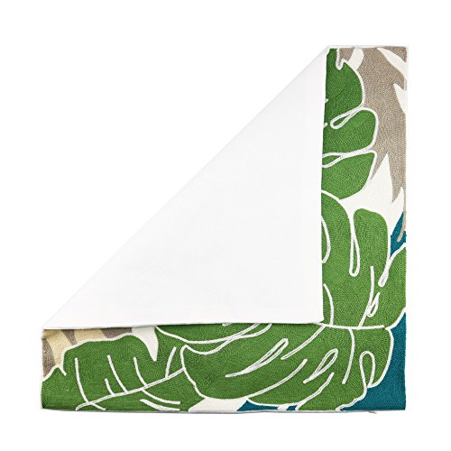 Embroidery Throw Pillow Cover Tropical Leaves 18x18 Inches Decorative Floor Pillow Cover for Couch 100% Cotton Cushion Cover Pillow Case Full Size Monstera Leaf Embroidered, Green, 1 Piece - color: Green 4 Mc