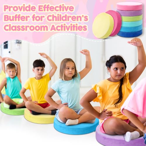 GlikCeil 8 Pcs Round Floor Pillow Cushions for Kids Classroom 15'' Soft Flexible Seating Chair Floor Seats for Reading Corner Playroom - Winter & Spring School Supplies (Candy Collection) - color: Candy Collection