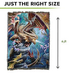 Pure Country Weavers Dragon Clan Woven Blanket by Anne Stokes - Fantasy Gift Cotton Tapestry Throw - Made in The USA - 72" x 54" - color: Clan, size: 72" x 54"