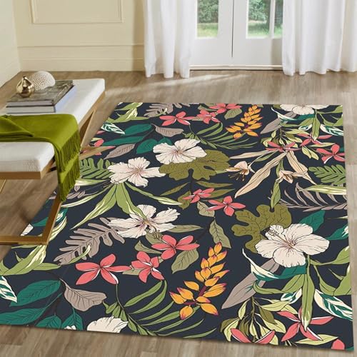 1.5 x 2.5ft Area Rugs for Living Room Carpet-Rugs for Bedroom Living Room Carpet Washable Rug for Dining Room Rug Office Rug Area Rugs with Non Shedding Non Fading Flower Vintage Rug - color: Deep Teal and Olive Green, size: 1.5 x 2.5ft / 18 x 30in / 45 x