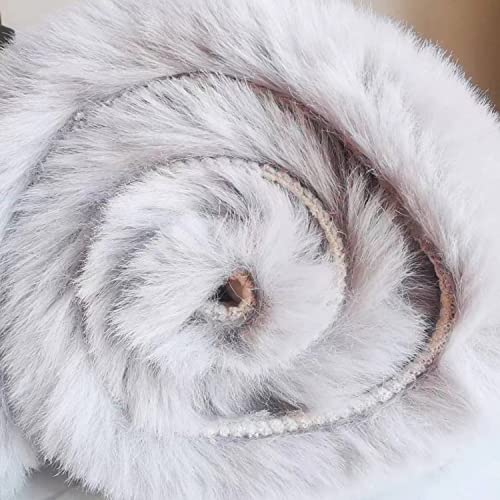 Ghouse Ultra Soft Faux Rabbit Fur Rug 5x8, Machine Washable Area Rugs for Bedroom Fluffy Rugs for Living Room, No-Shedding Carpet Sheepskin Rug Grey - color: Grey, size: 5*8Ft