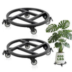 12 Inch Plant Caddy with Wheels, 2Pack Heavy Duty Plant Stand with Wheels, Metal Rolling Plant Stands for Pots Planter Holds Up to 400Lbs