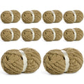 10 Pack Jumbo Chenille Yarn for Crocheting, #10 Super Bulky Baby Soft Yarn for Hand Knitting, 220 yds /70.5 oz Fluffy Chunky Knit Throw Blanket Yarn (Khaki) - color: Khaki