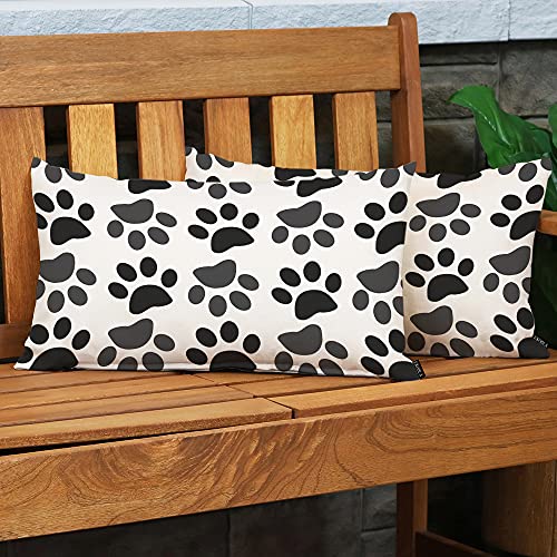 EKOBLA Cute Dog Paw Decorative Square Throw Pillow Covers Animal Footprint Wildlife Cotton Linen Cushion Case for Sofa Couch 12x20 Inches Men Women Boys Girls - color: Multi-bs15, size: 20" x 12" (Pack of 1)