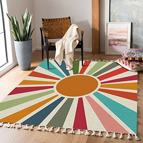Boho Rug Multicolored Powder pigments Background Selective Focus Area Rug Carpet Patio Rug Hallway Runner Rug Mat Pad Minimalist Home Decor for Living Room Bedroom Indoor Outdoor, 90x150cm - color: Multi6, size: 90x150cm