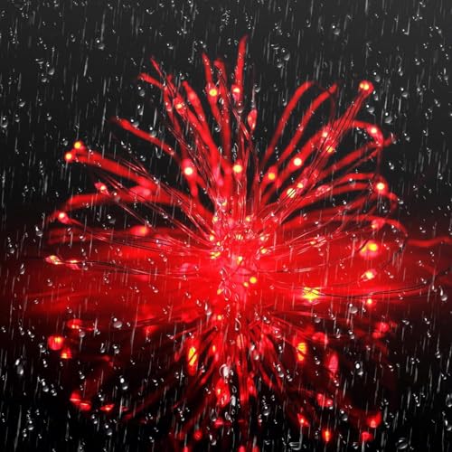 Joomer Fairy String Lights 33FT 100 LEDs Plug in Fairy Lights Indoor Copper Wire String Light DIY for Bedroom, Parties, Wedding, Christmas, Outdoor, Indoor Decoration (Red, Non-Connectable) - color: Red, size: 100led