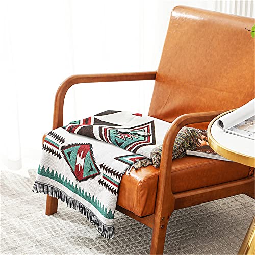 Homesy Southwestern Throw Blankets Navajo Aztec Throws and Blankets Green Multi-Function Boho Throw for Couch Chair Sofa Bed Home Outdoor Beach Car Tent Travel Camping 63"x87" - color: White, size: 63"x87"
