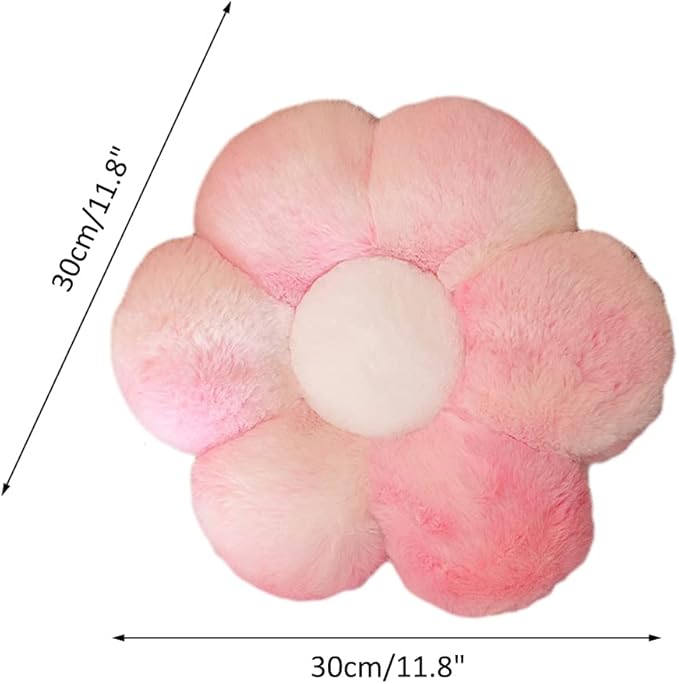 lannery Flower Plush Throw Pillows, Flower Floor Pillow Seating Cushion Toy for Reading, Room, Watching TV (11.8", Pink -2)