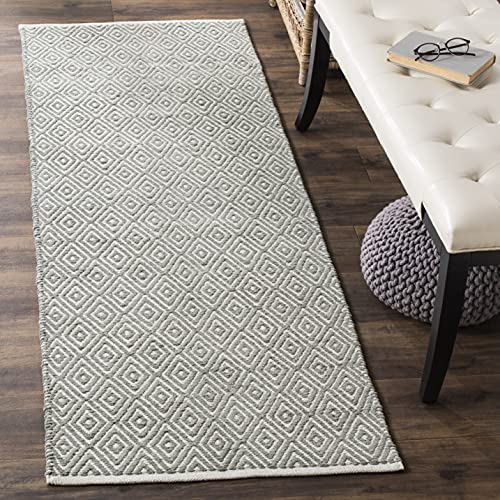 SAFAVIEH Boston Collection 2'3" x 9' Grey BOS682E Handmade Flatweave Cotton Runner Rug - color: Grey, size: 2'3" x 9' (Runner)