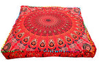 Indian Bohemian Tapestry Meditation Cushion Boho Floor Cushion Handmade Pillow Insert Boho Seating Pouf Ottoman Indian Pillow Shams Boho Mandala Dog Bed
