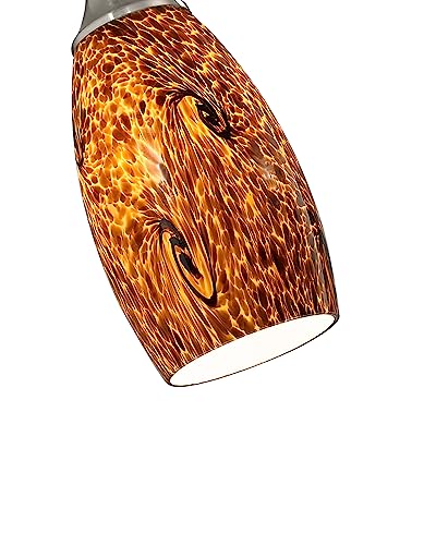 Mini Glass Pendant Lights for Kitchen Island1Pack Hand Blown Art Glass Pendant Light Shade with Brushed Nickel Finish Black and Yellow Swirl Glass Lamp Shade for Kitchen Over Sink Dining Room - color: Black and yellow-1Pack