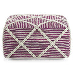 SIMPLIHOME Cowan Contemporary Square Pouf in Magenta and Natural Handloom Woven for the Living Room, Bedroom and Kids Room - color: Magenta and Natural, style: Wool Pouf