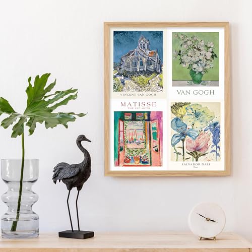 KBKBART 40 Pcs Vintage Wall Collage Kit Maximalist Paintings Art Prints Vintage Famous Artists Aesthetic Prints Cards Photo Wall Decor Aesthetic Collage Dorm Bedroom Decor - color: Eclectic, size: 4x6 inch x 40pcs