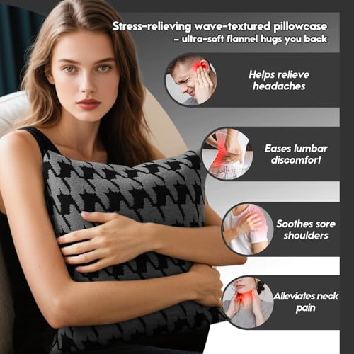 Soft Flannel Lightning Pattern Pillow Covers Decorative Throw Cushion Case for Sofa Couch Living Room with Hidden Zipper - color: Dark Gray02