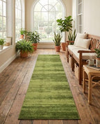Rugs.com Angelica Collection Rug – 10 Ft Runner Green Medium Rug Perfect for Hallways, Entryways - color: Green, size: 2'7" x 10' (Runner)