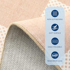 GarveeHome Checkered Blush Beige Neutral Nursery Kids Playroom 3x5 Washable Rug Geometric Modern Soft Low-Pile Stain Resistant Small Rug for Bedroom Entryway Non-Slip TPE Backing - color: Blush Beige, size: 3' x 5' (Rectangular)