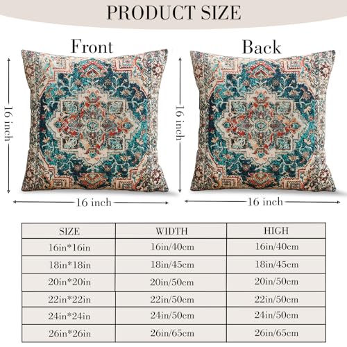 Boho Throw Pillow Covers 16x16 inch Set of 2,Boho Vintage Carpet Pattern Antique Ethnic Decor Double Sided Pattern Cushion Cover Soft Pillow Case Living Sofa Room Bed Square Pillow Cover - color: Boho-11, size: 16" x 16" (Pack of 2)
