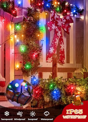 Brightown Solar Christmas Lights Outdoor, 4 Pack Total 184FT 480 LED Solar String Lights Outdoor Waterproof Green Wire with 8 Modes, Solar Fairy Light for Garden Yard Patio Party Decors, Multicolor - color: Multicolor, size: 4 Pack