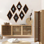 Sintuff 6 Pieces Gothic Wall Decor Boho Sun Moon Phases Wall Art Gothic Minimalist Stars Sun Hanging Wooden Home Decor Farmhouse Pediments for Gallery Living Bedroom Room(Moon) - style: Moon