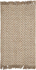 SAFAVIEH Natural Fiber Collection Accent Rug - 4' x 6', Bleach & Natural, Handmade Chevron Fringe Jute, Ideal for High Traffic Areas in Entryway, Living Room, Bedroom (NF458A) - size: 4' x 6' (Rectangular)