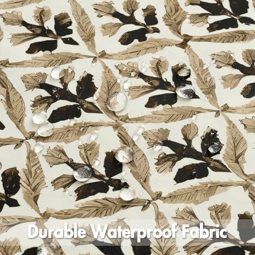 MIULEE Pack of 2 Decorative Outdoor Waterproof Throw Pillow Covers Flower Print Chic Boho Accent Pillow Covers for Square Garden Patio Cushion 16x16 Inch, Coffe-Brown - color: Coffe-brown, size: 16" x 16" (Pack of 2)
