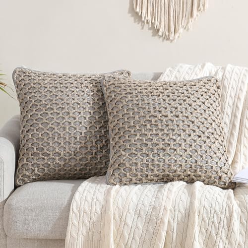 Boho Living Jada Decorative Throw, Includes Accent, Premium Woven Design, Living Room Décor, (2) 20" x 20" Pillow Cover with Insert, Grey - color: Grey, size: (2) 20" x 20" Pillow Covers With Insert