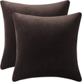 Throw Pillow Covers 22x22 Chocolate Brown: Pack of 2 Cozy Soft Velvet Square Modern Luxury Decorative Throw Pillow Cases for Sofa Couch Living Room Bed Home Decor