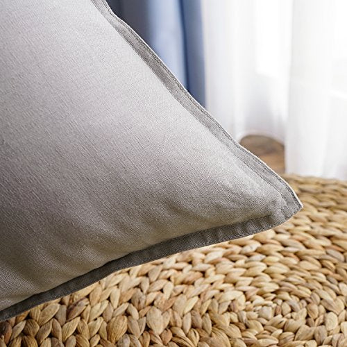 Jeanerlor Solid Cotton Linen Decoration Toss Throw Pillow Sham Cushion Case Special Pillow Cover Delicate Decorative Pillowcase for Bed/Chair/Couch, 18"x18"(45 x 45cm),2 Packs, Silver Grey - color: Silver Grey, size: 18" x 18" (Pack of 2)