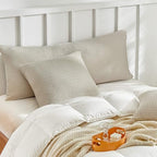 WARMDERN Waffle Weave Pillowcases 2 Pack Pillow Cases Soft Microfiber Pillow Case Covers Set of 2 Boho Woven Textured Pillowcase with Envelope Closure(Khaki, 26x26 Inches) - color: Khaki-waffle Weave, size: 26" x 26" (Pack of 2)