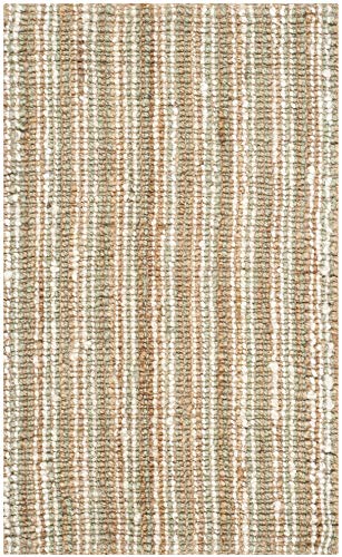 SAFAVIEH Area Rug 2x3 - Natural Fiber Collection - Sage & Natural Brown, Handmade Jute, Farmhouse Style, Chunky Textured Thick Pile (NF447S) - color: Sage/Natural, size: 2' x 3' (Rectangular)
