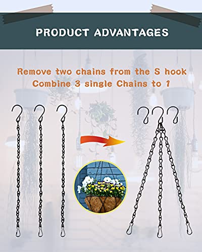 NACETURE Ceiling Hooks for Hanging Plants 3 Pack - Plant Hanger Indoor Hanging Hooks Metal Plant Bracket Iron Lanterns Hangers for Wind Chimes (White 3 Pack + Chain) - color: White 3 Pack + Chain