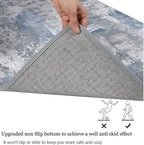 Capslpad 2x3 Blue&Greyl Abstract Hallway Runner, Ultra Soft Fabric Washable Runner Rug, Non-Slip Rubber Backing, Stain Resistant Low Pile Runners for Hallways, Kitchen, Entryway, Bedroom, Laundry - color: Blue&greyl, size: 2' x 3' (Runner)