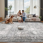 5x7 Area Rugs, Soft Non Slip Low Pile Washable Rug, Boho Modern Rug for Living Room, Bedroom, Dining Room, Distressed Grey - color: Distressed Grey, size: 5' x 7' (Rectangular)