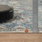 Bloom Rugs Caria Washable Non-Slip 7 ft Runner - Blue/Beige Traditional Runner for Entryway, Hallway, Bathroom, and Kitchen - Exact Size: 2'6" x 7' - color: Blue / Beige, size: 2'6" x 7' (Runner)