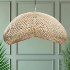 FOREVER BAMBOO Indonesia Handmade Natural Rattan Pendant Light Shade Wicker Light Fixtures Luxurious Bean Shape Woven Lampshade Chandelier Interior Decor, 12 in H x 24 in W - style: Sumba Pod