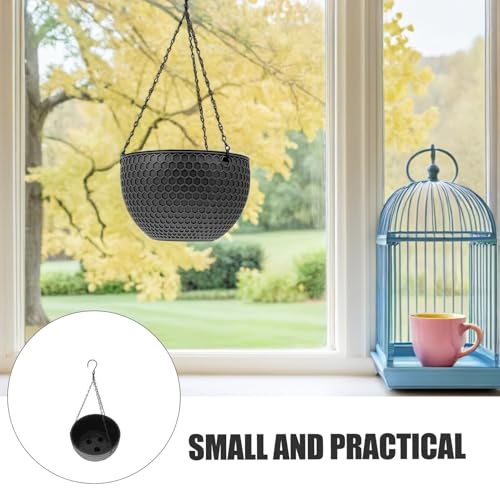 2Pcs Hanging Planter Plastic Honeycomb Rattan Weave Plant Basket for Use Deep Color