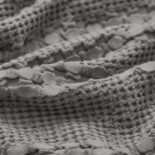 PHF 100% Cotton Waffle Pillow Shams Standard Size, 2 Pack 20" x 26" Soft Skin-Friendly Pillowcases, No Filling, Aesthetic Woven and Breathable Waffle Weave Pillow Case Covers for Bed, Dark Grey - color: Dark Grey, size: 26" x 20" (Pack of 2)