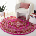 SAFAVIEH Bellagio Collection Area Rug - 3' Round, Red & Pink, Handmade Medallion Wool, Ideal for High Traffic Areas in Living Room, Bedroom (BLG545B) - color: Red/Pink, size: 3' (Round)