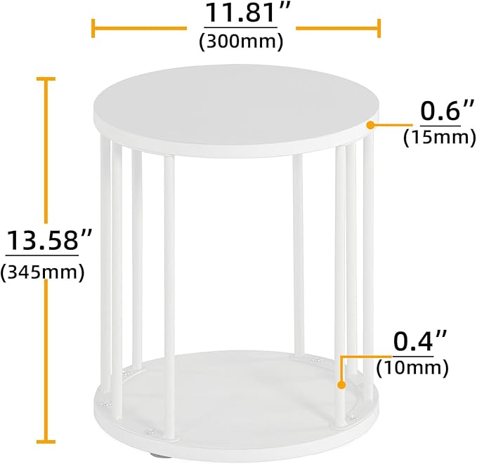 Plant Stand Indoor,small plant stool,Flower Pot Corner stand holder,Mid Century Heavy Duty Metal Tall Home Decor,Modern Round End Table,Small Rustic Display Stand for Living Room,Bedroom(White,14In)