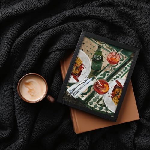 Black Framed Vintage Italian Pasta & Beverage Wall Art - Rustic Restaurant Food Canvas Decor Retro Kitchen Artwork Picture for Kitchen Dining Room Decor - color: pasta, size: 16"L x 12"W