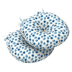 LVTXIII Outdoor Bistro Chair Cushions, 15"x15"x4" Round Patio Chair Cushions, All Weather Tufted Seat Cushions for Patio Furniture Use, Set of 2, Brush Blue - color: Brush Blue