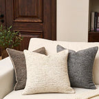 Yangest Chenille Pillow Cover 18 x18 Inches, Thick Textured Square Throw Pillow Cover Farmhouse Modern Soft Accent Couch Neutral Pillow Cover for Living Room Bedroom, Beige - color: Beige, size: 18" x 18" (Pack of 1)