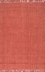 nuLOOM 5x8 Daniela Jute Tassel Hand Woven Area Rug, Brick, Solid Chunky Farmhouse Design, Natural Fiber, For Bedroom, Dining Room, Living Room, Hallway, Office, Entryway - color: Brick, size: 5' x 7'6" (Rectangular)