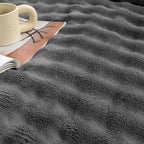 YUSOKI 3D Fleece Bubble Throw Blanket | 380GSM Ultra Soft Fluffy Plush | Non-Shedding Lightweight Cozy Blanket for Couch Sofa Bed | All Season (Grey,50 * 60inches) - color: Grey, size: Throw(50" x60")