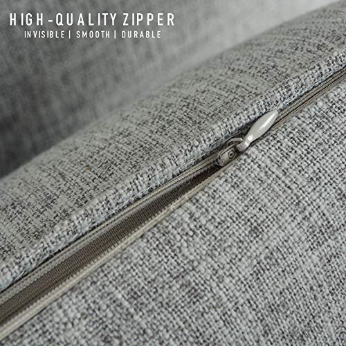 HPUK Linen Throw Pillow Covers Pack of 2, 18x18 Inch Accent Cushion Covers for Living Room, Bedroom, Decorative Solid Color Pillow Covers for Couch, Sofa, Chair, Grey - color: Grey-2pack, size: 18" x 18" (Pack of 2)